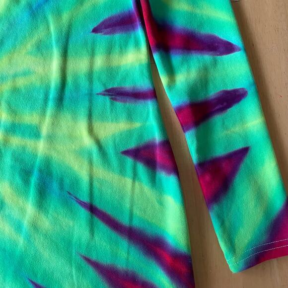 Ice Dyed Long-sleeve Dress - Tie Dye Hippie Boho Drippy Rainbow (Women's Medium) - Picture 8 of 10